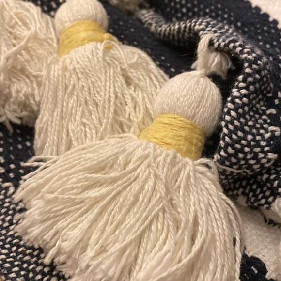 Rachel Zoe Decorative Boho Throw Blanket With Pom Poms - Picture 6 of 6